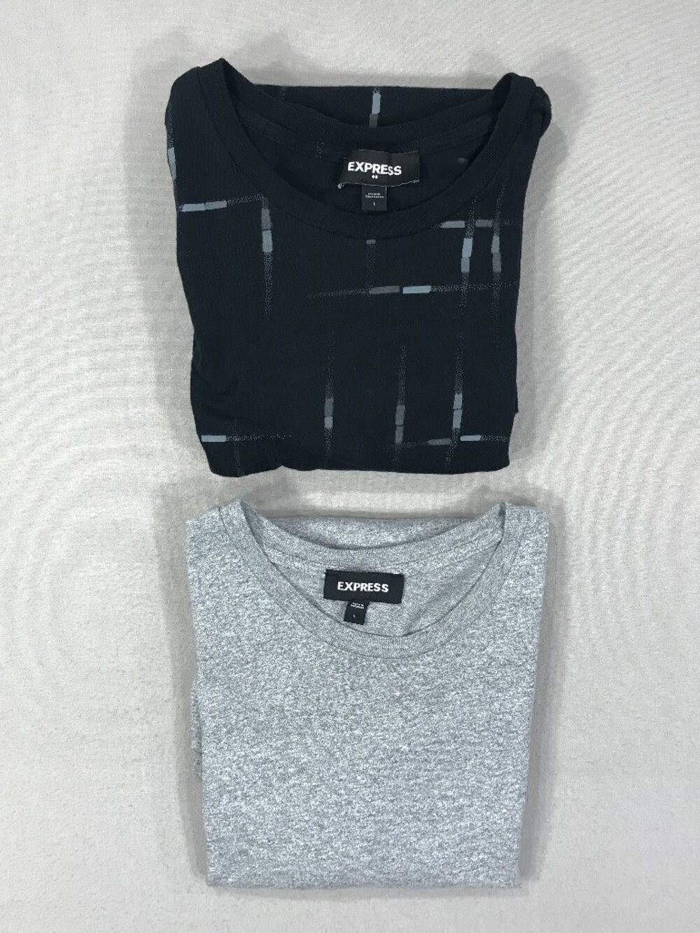 Express T Shirt Men's Large Black Gray Crewneck Tee Short Sleeve Casual Lot of 2